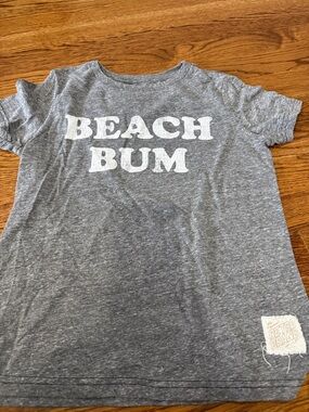 Original Retro Brand Kids "Beach Bum" Gray Tee with White Print